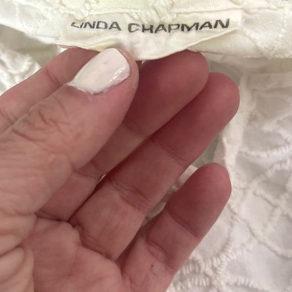 Vintage Linda Chapman White Cotton Button Front‎ Cardigan Top M - Picture 9 of 10